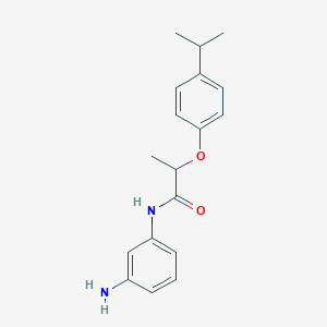 molecular formula C18H22N2O2 B3174931 N-(3-Aminophenyl)-2-(4-isopropylphenoxy)-propanamide CAS No. 954576-80-8