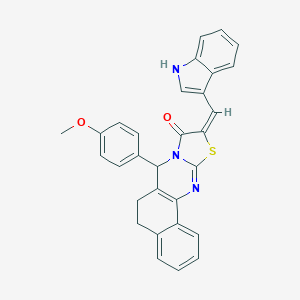 10-(1H-indol-3-ylmethylene)-7-(4-methoxyphenyl)-5,7-dihydro-6H-benzo[h][1,3]thiazolo[2,3-b]quinazolin-9(10H)-one