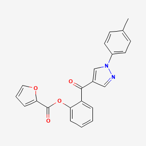 molecular formula C22H16N2O4 B3175035 2-{[1-(4-methylphenyl)-1H-pyrazol-4-yl]carbonyl}phenyl 2-furoate CAS No. 955963-47-0