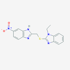 molecular formula C17H15N5O2S B317505 1-Ethyl-2-[(6-nitrobenzimidazol-2-yl)methylthio]benzimidazole 