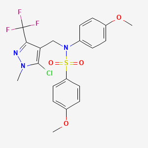 N-{[5-chloro-1-methyl-3-(trifluoromethyl)-1H-pyrazol-4-yl]methyl}-4-methoxy-N-(4-methoxyphenyl)benzenesulfonamide