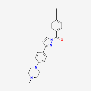 molecular formula C25H30N4O B3175092 [4-(tert-butyl)phenyl]{3-[4-(4-methylpiperazino)phenyl]-1H-pyrazol-1-yl}methanone CAS No. 955976-48-4