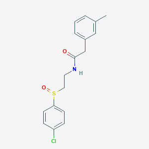 molecular formula C17H18ClNO2S B3175100 N-{2-[(4-chlorophenyl)sulfinyl]ethyl}-2-(3-methylphenyl)acetamide CAS No. 955976-86-0