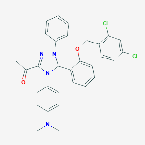 molecular formula C31H28Cl2N4O2 B317511 1-(5-{2-[(2,4-dichlorobenzyl)oxy]phenyl}-4-[4-(dimethylamino)phenyl]-1-phenyl-4,5-dihydro-1H-1,2,4-triazol-3-yl)ethanone 