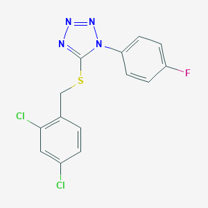 molecular formula C14H9Cl2FN4S B317513 5-[(2,4-dichlorobenzyl)thio]-1-(4-fluorophenyl)-1H-tetrazole 