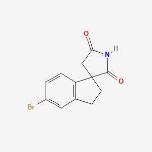 molecular formula C12H10BrNO2 B3175158 5-Bromo-2,3-dihydrospiro[indene-1,3'-pyrrolidine]-2',5'-dione CAS No. 956141-85-8