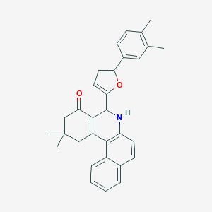 molecular formula C31H29NO2 B317516 5-[5-(3,4-dimethylphenyl)-2-furyl]-2,2-dimethyl-2,3,5,6-tetrahydrobenzo[a]phenanthridin-4(1H)-one 