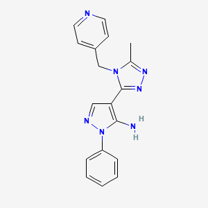 molecular formula C18H17N7 B3175179 4-[5-methyl-4-(4-pyridinylmethyl)-4H-1,2,4-triazol-3-yl]-1-phenyl-1H-pyrazol-5-amine CAS No. 956193-98-9