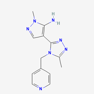 molecular formula C13H15N7 B3175185 1-methyl-4-[5-methyl-4-(4-pyridinylmethyl)-4H-1,2,4-triazol-3-yl]-1H-pyrazol-5-amine CAS No. 956193-99-0