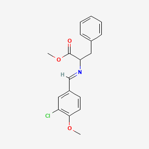 molecular formula C18H18ClNO3 B3175202 Methyl 2-{[(3-chloro-4-methoxyphenyl)methylene]amino}-3-phenylpropanoate CAS No. 956262-34-3
