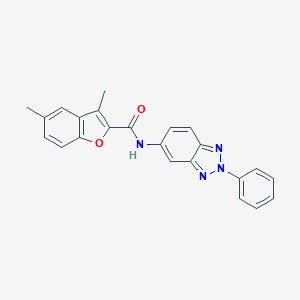 molecular formula C23H18N4O2 B317522 3,5-dimethyl-N-(2-phenyl-2H-1,2,3-benzotriazol-5-yl)-1-benzofuran-2-carboxamide 