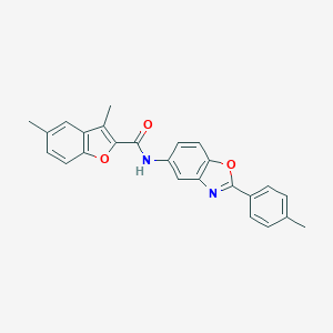 molecular formula C25H20N2O3 B317523 3,5-dimethyl-N-[2-(4-methylphenyl)-1,3-benzoxazol-5-yl]-1-benzofuran-2-carboxamide 