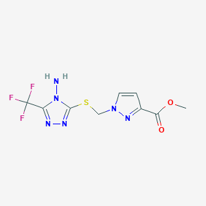 molecular formula C9H9F3N6O2S B3175243 1-({[4-氨基-5-(三氟甲基)-4H-1,2,4-三唑-3-基]硫代}甲基)-1H-吡唑-3-羧酸甲酯 CAS No. 956392-54-4