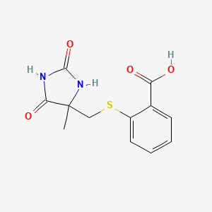 molecular formula C12H12N2O4S B3175257 2-{[(4-Methyl-2,5-dioxoimidazolidin-4-yl)methyl]sulfanyl}benzoic acid CAS No. 956411-89-5