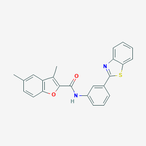 molecular formula C24H18N2O2S B317526 N-[3-(1,3-benzothiazol-2-yl)phenyl]-3,5-dimethyl-1-benzofuran-2-carboxamide 