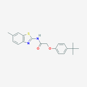 molecular formula C20H22N2O2S B317530 2-(4-tert-butylphenoxy)-N-(6-methyl-1,3-benzothiazol-2-yl)acetamide 
