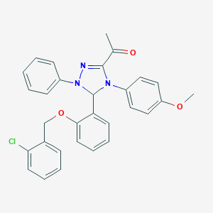 molecular formula C30H26ClN3O3 B317531 1-[5-{2-[(2-chlorobenzyl)oxy]phenyl}-4-(4-methoxyphenyl)-1-phenyl-4,5-dihydro-1H-1,2,4-triazol-3-yl]ethanone 