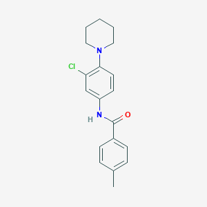 molecular formula C19H21ClN2O B317535 N-[3-chloro-4-(1-piperidinyl)phenyl]-4-methylbenzamide 