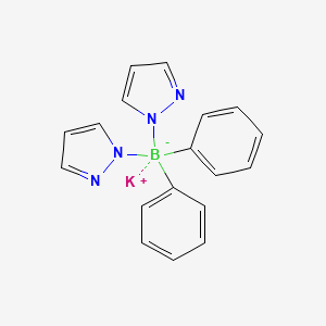 molecular formula C18H16BKN4 B3175377 Potassium;diphenyl-di(pyrazol-1-yl)boranuide CAS No. 95675-62-0