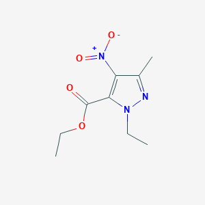 molecular formula C9H13N3O4 B3175422 ethyl 1-ethyl-3-methyl-4-nitro-1H-pyrazole-5-carboxylate CAS No. 956935-26-5