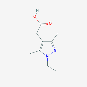 molecular formula C9H14N2O2 B3175429 (1-ethyl-3,5-dimethyl-1H-pyrazol-4-yl)acetic acid CAS No. 956935-28-7