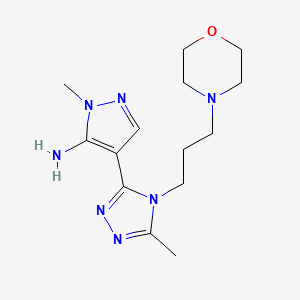 1-methyl-4-[5-methyl-4-(3-morpholinopropyl)-4H-1,2,4-triazol-3-yl]-1H-pyrazol-5-amine