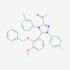 1-{5-[2-(benzyloxy)-3-methoxyphenyl]-4-(3-methylphenyl)-1-(4-methylphenyl)-4,5-dihydro-1H-1,2,4-triazol-3-yl}ethanone