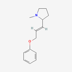 molecular formula C14H19NO B3175460 1-methyl-2-[(1E)-3-phenoxyprop-1-en-1-yl]pyrrolidine CAS No. 956987-56-7