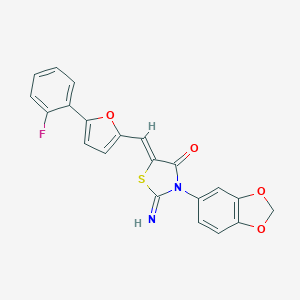 3-(1,3-Benzodioxol-5-yl)-5-{[5-(2-fluorophenyl)-2-furyl]methylene}-2-imino-1,3-thiazolidin-4-one
