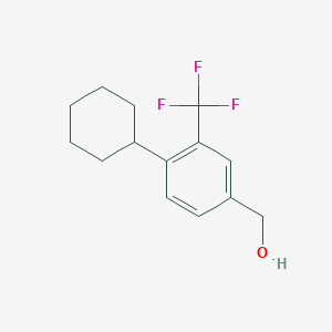 molecular formula C14H17F3O B3175477 [4-Cyclohexyl-3-(trifluoromethyl)phenyl]methanol CAS No. 957205-23-1