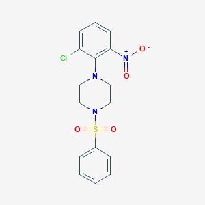 molecular formula C16H16ClN3O4S B317550 1-Benzenesulfonyl-4-(2-chloro-6-nitro-phenyl)-piperazine 
