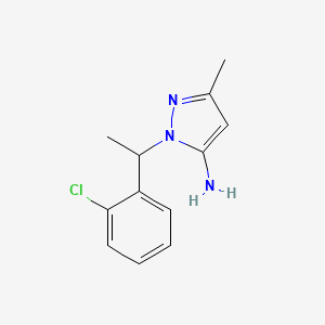 molecular formula C12H14ClN3 B3175519 2-[1-(2-Chloro-phenyl)-ethyl]-5-methyl-2H-pyrazol-3-ylamine CAS No. 957483-10-2