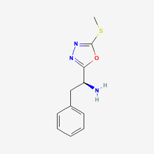 molecular formula C11H13N3OS B3175526 (S)-1-(5-Methylsulfanyl-[1,3,4]oxadiazol-2-yl)-2-phenyl-ethylamine CAS No. 957486-26-9