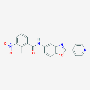 molecular formula C20H14N4O4 B317555 3-nitro-2-methyl-N-[2-(4-pyridinyl)-1,3-benzoxazol-5-yl]benzamide 