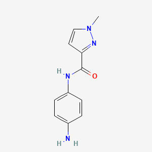 molecular formula C11H12N4O B3175569 N-(4-aminophenyl)-1-methyl-1H-pyrazole-3-carboxamide CAS No. 957514-02-2
