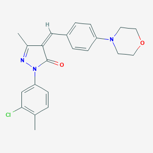 molecular formula C22H22ClN3O2 B317560 2-(3-chloro-4-methylphenyl)-5-methyl-4-[4-(4-morpholinyl)benzylidene]-2,4-dihydro-3H-pyrazol-3-one 