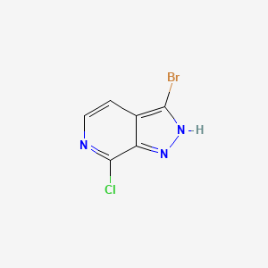 molecular formula C6H3BrClN3 B3175605 3-bromo-7-chloro-1H-pyrazolo[3,4-c]pyridine CAS No. 957760-22-4