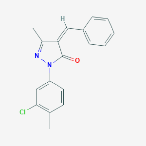molecular formula C18H15ClN2O B317561 4-benzylidene-2-(3-chloro-4-methylphenyl)-5-methyl-2,4-dihydro-3H-pyrazol-3-one 