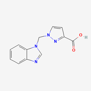 molecular formula C12H10N4O2 B3175616 1-(1H-benzimidazol-1-ylmethyl)-1H-pyrazole-3-carboxylic acid CAS No. 957969-43-6