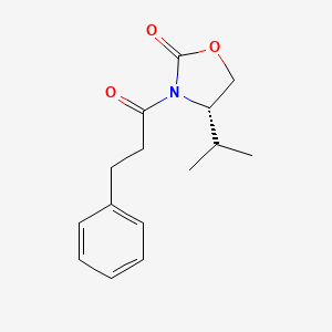 molecular formula C15H19NO3 B3175624 (S)-4-isopropyl-3-(3-phenylpropanoyl)oxazolidin-2-one CAS No. 95798-31-5