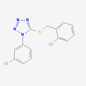 molecular formula C14H10Cl2N4S B317564 1-(3-Chlorophenyl)-5-[(2-chlorophenyl)methylsulfanyl]tetrazole 