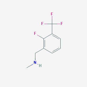 molecular formula C9H9F4N B3175679 {[2-Fluoro-3-(trifluoromethyl)phenyl]methyl}(methyl)amine CAS No. 958863-62-2