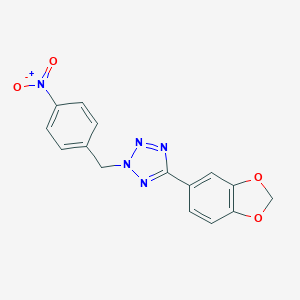 molecular formula C15H11N5O4 B317568 5-(1,3-benzodioxol-5-yl)-2-{4-nitrobenzyl}-2H-tetraazole 