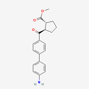 molecular formula C20H21NO3 B3175735 Cyclopentanecarboxylic acid, 2-[(4'-amino[1,1'-biphenyl]-4-yl)carbonyl]-, methyl ester, (1R,2R)- CAS No. 959123-13-8