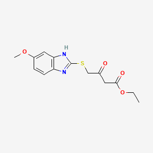 molecular formula C14H16N2O4S B3175772 Ethyl 4-[(5-methoxy-1H-benzimidazol-2-yl)thio]-3-oxobutanoate CAS No. 959264-29-0