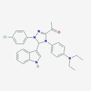 molecular formula C28H28ClN5O B317581 1-[2-(4-chlorophenyl)-4-[4-(diethylamino)phenyl]-3-(1H-indol-3-yl)-3H-1,2,4-triazol-5-yl]ethanone 