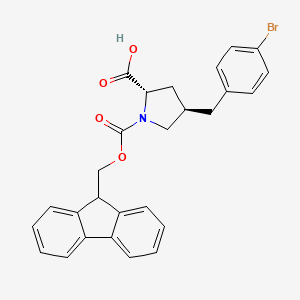 molecular formula C27H24BrNO4 B3175813 (2S,4R)-4-[(4-bromophenyl)methyl]-1-(9H-fluoren-9-ylmethoxycarbonyl)pyrrolidine-2-carboxylic acid CAS No. 959580-40-6