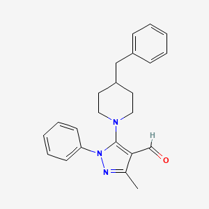 molecular formula C23H25N3O B3175814 5-(4-Benzylpiperidin-1-yl)-3-methyl-1-phenylpyrazole-4-carbaldehyde CAS No. 959584-26-0
