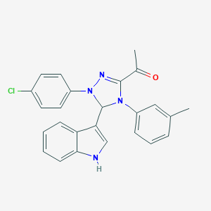 molecular formula C25H21ClN4O B317582 1-[1-(4-chlorophenyl)-5-(1H-indol-3-yl)-4-(3-methylphenyl)-4,5-dihydro-1H-1,2,4-triazol-3-yl]ethanone 