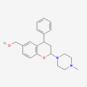 molecular formula C21H26N2O2 B3175822 2H-1-苯并吡喃-6-甲醇，3,4-二氢-2-(4-甲基-1-哌嗪基)-4-苯基- CAS No. 959624-43-2